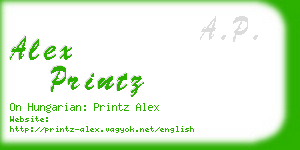 alex printz business card